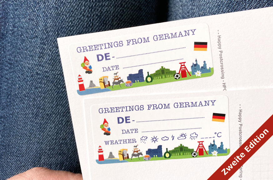 More Greetings from Germany Postcard ID Sticker Set 40 Stück