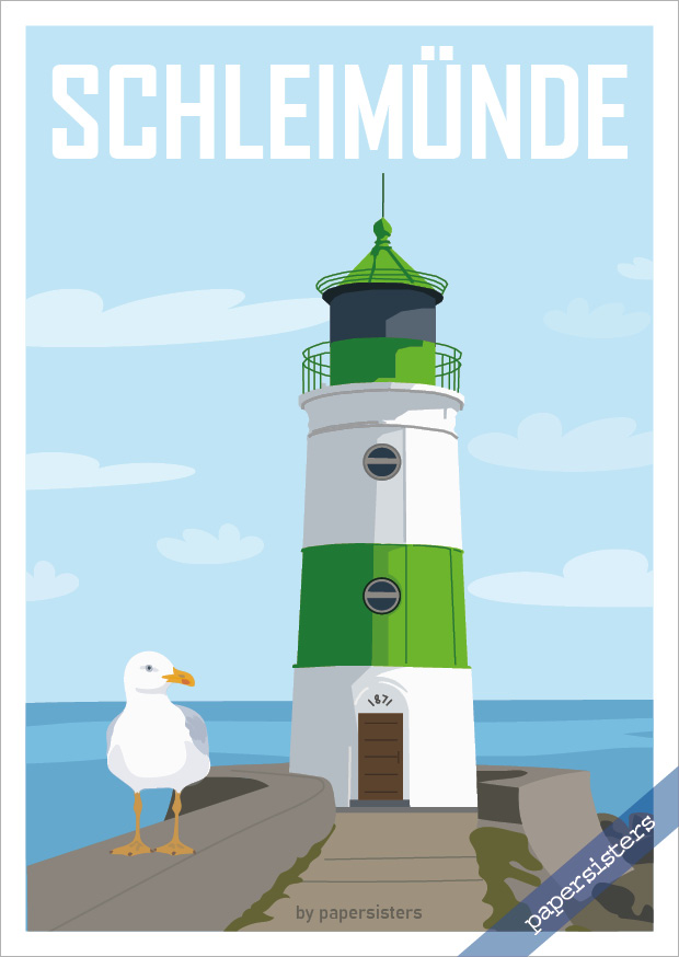 Postkarte-Leuchtturm-Schleim-nde-papersisters