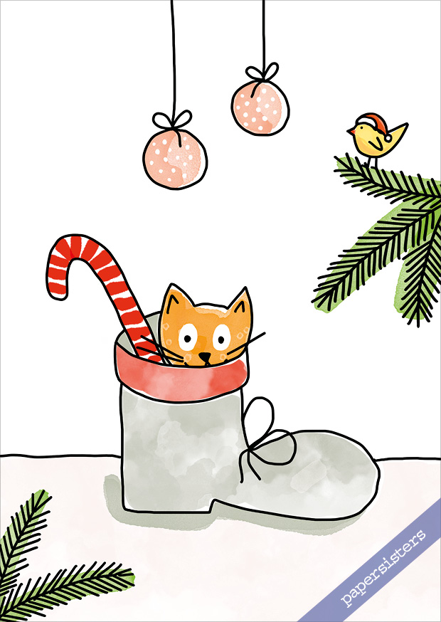 papersisters-Postkarte-Postcard-Katze-Just-Cats-Sweet-Surprise Just Cats - Sweet Surprise