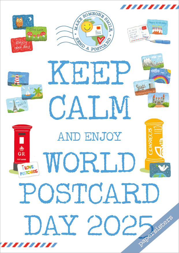 Keep calm enjoy World Postcard Day 2025