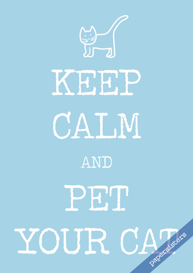 papersisters-Keep-calm-and-pet-your-cat-postcard-Postkarte Keep calm pet your cat