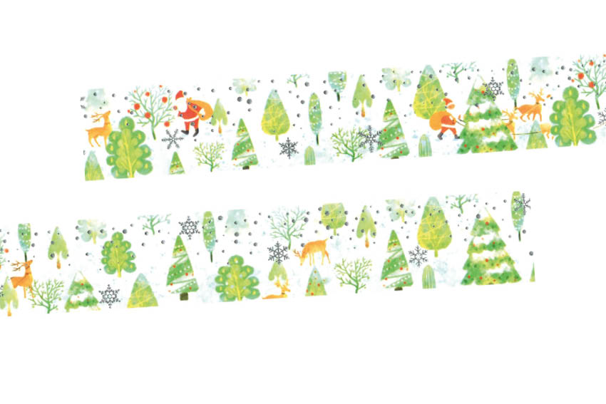 Masking Tape Glitter Christmas Forest