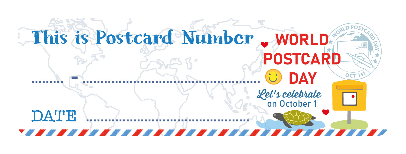 S* Sticker Postcard ID World Postcard Day 65x21 5er