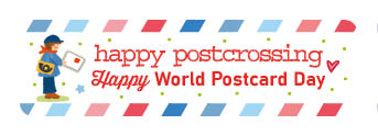 S* Sticker Happy Postcrossing on World Postcard Day 52x15 5er