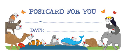 S* Sticker Animals & Postcards 65x25 5er