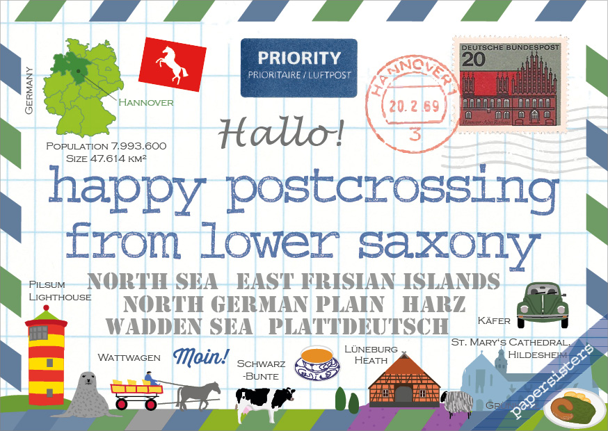 papersisters-Happy-Postcrossing-from-Lower-Saxony-Niedersachsen-Postkarte-Postcard-HPCmey3HnwiQaJkl Happy Postcrossing Lower Saxony