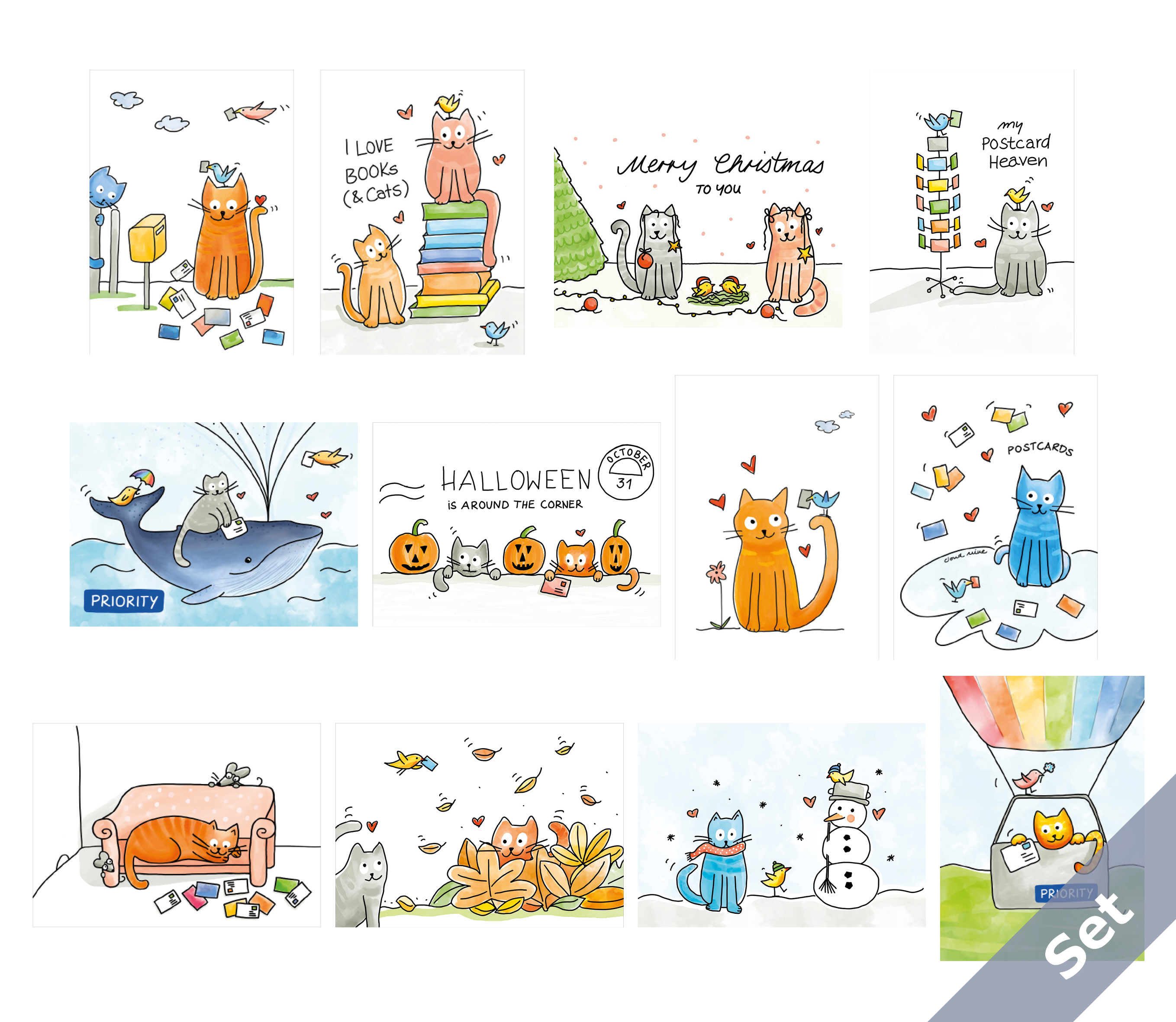 Just Cats - Set 12 Postkarten