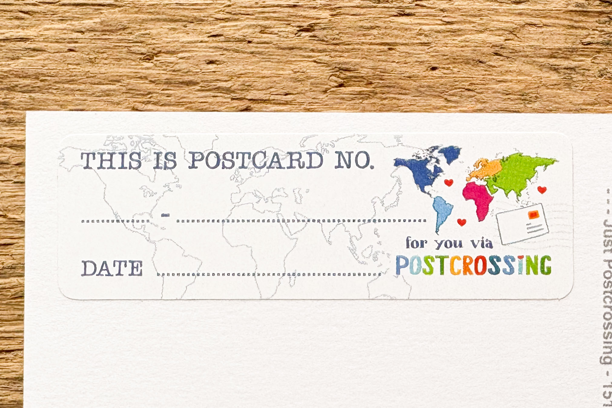 Via Postcrossing Postcard ID Sticker Set 50 pieces