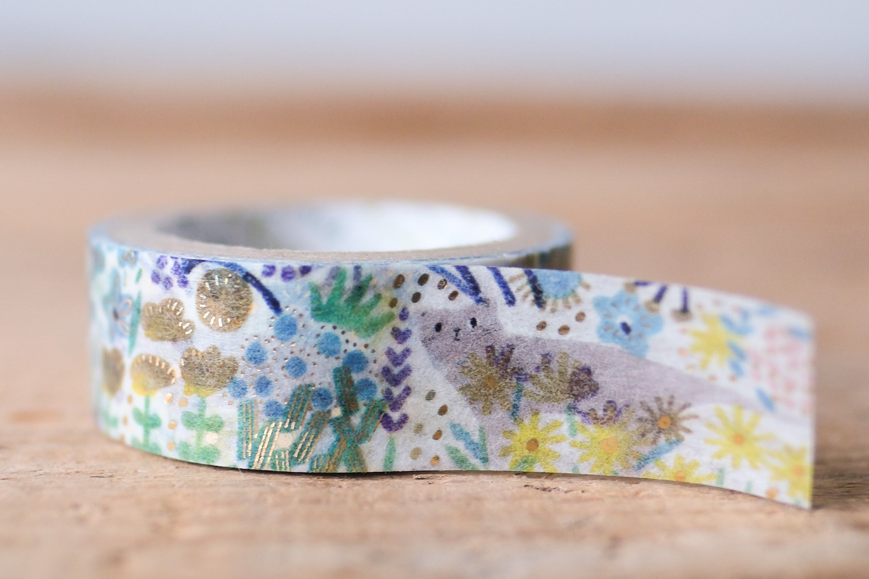 Masking Tape Glitter Kitty Garden