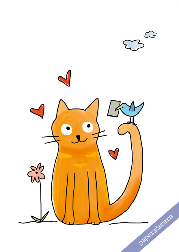 papersisters-Postkarte-Postcard-Just-Cats-Airmail