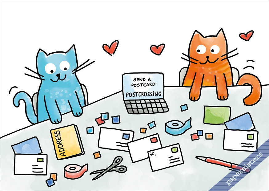 papersisters-Postkarte-Postcard-Cats-Postcrossing