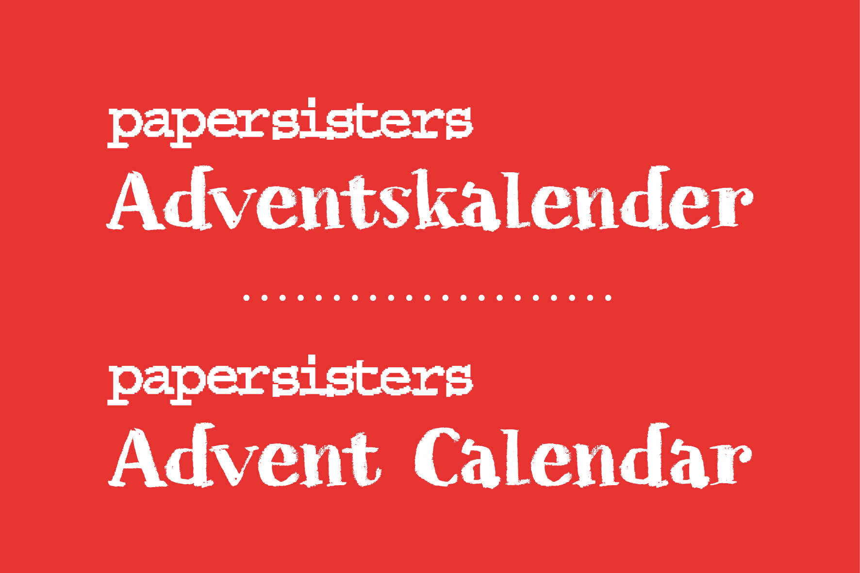 papersisters Adventskalender 2026