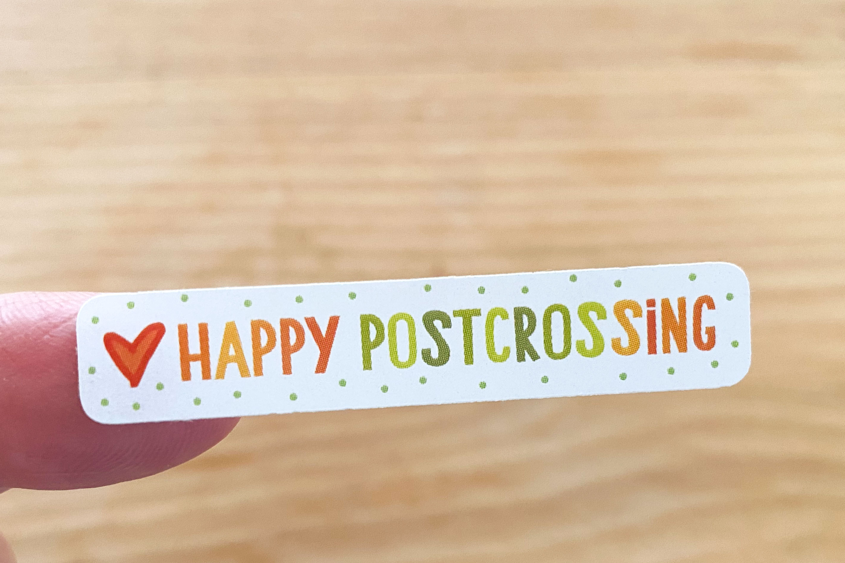 papersisters-Happy-Postcrossing-orange-green-Aufkleber-3