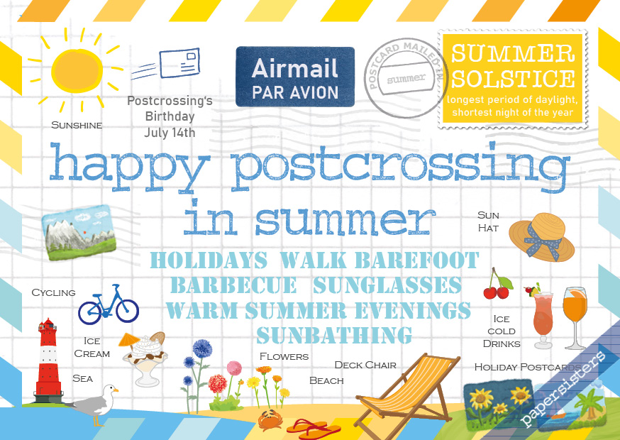 Happy Postcrossing in Summer 2. Version 