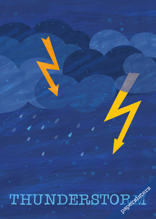papersisters-Gewitter-Postkarte-Thunderstorm-Postcard Thunderstorm