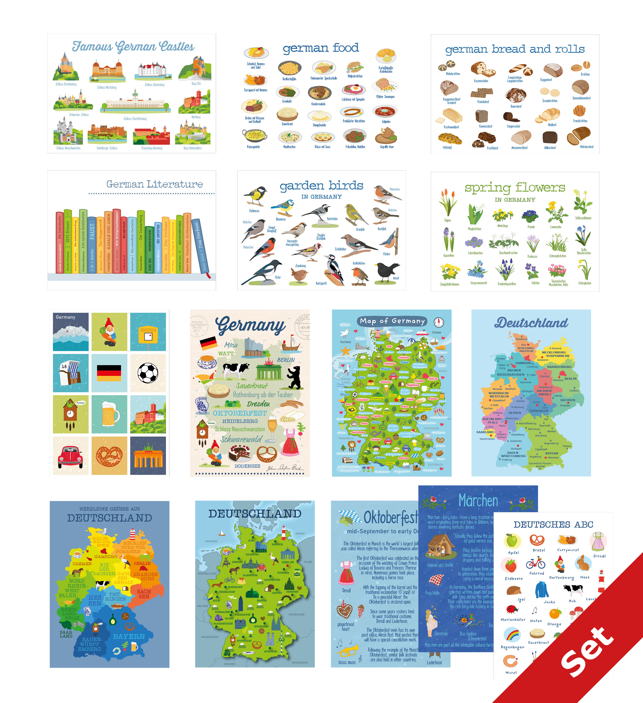 "Best of Germany" - Set 15 Postcards