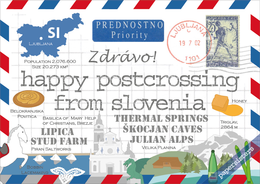 papersisters-Postkarte-Postcard-Happy-Postcrossing-from-Slovenia-HPC-SI Happy Postcrossing SI
