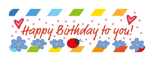 S* Sticker Happy Birthday to you 47x15 5er