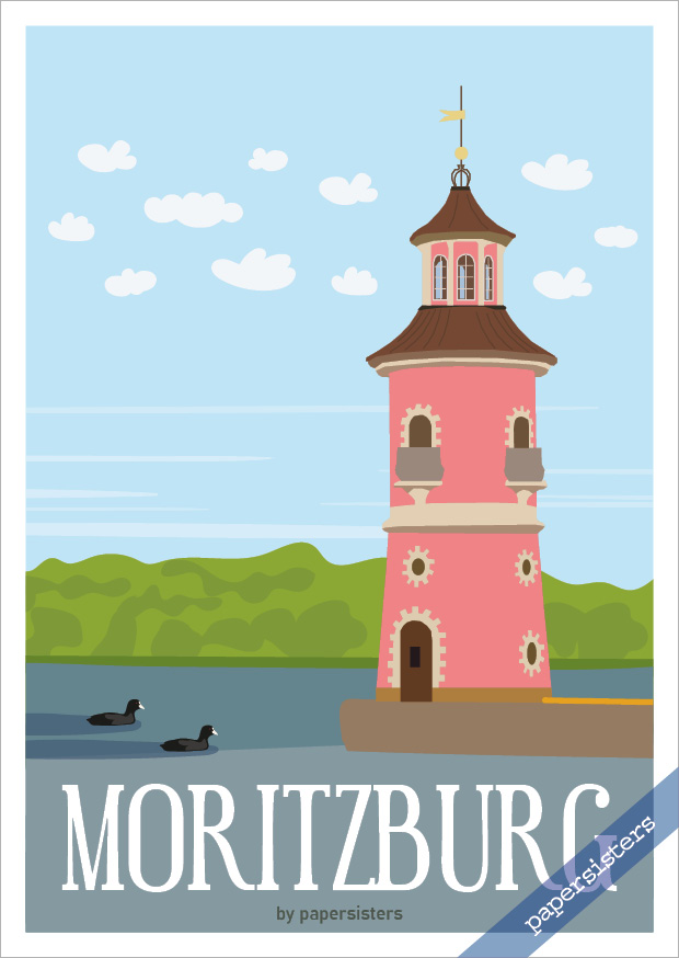papersisters-Postkarte-Leuchtturm-Moritzburg