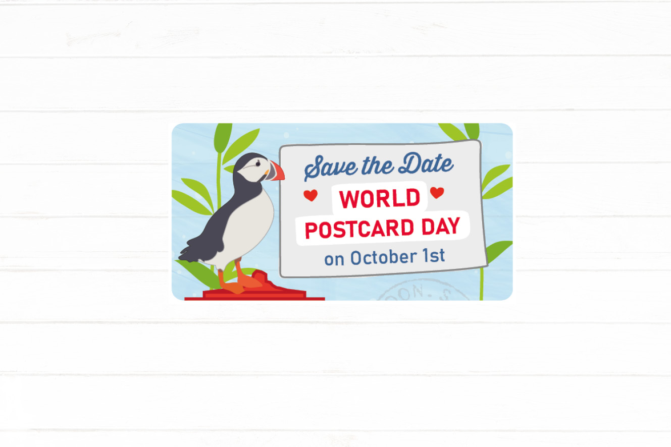 Save the date World Postcard Day Sticker Set 40 pieces