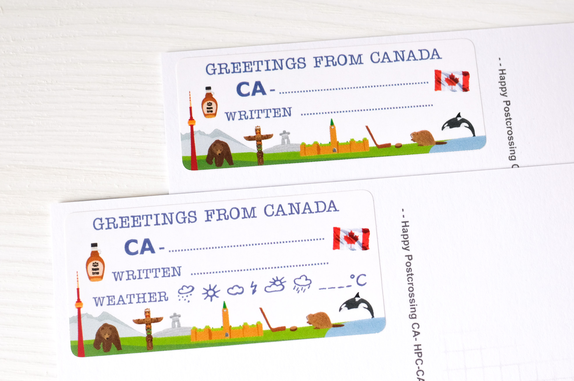 Greetings from Canada Postcard ID Sticker Set 40 Stück