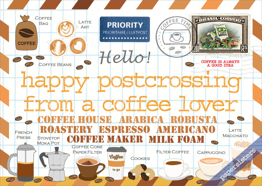 Happy Postcrossing - Coffee Lover
