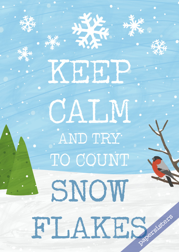 papersisters-postcard-Postkarte-Keep-calm-snow-flakes