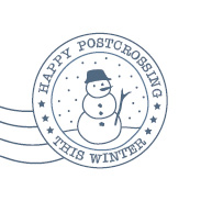 S* Sticker Postmark Happy PC this Winter 25mm rund 5er