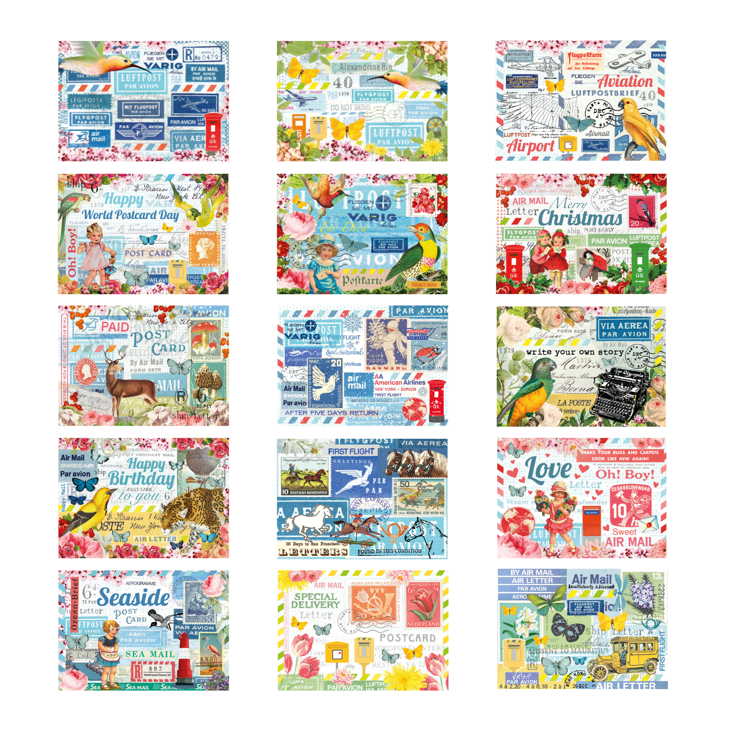 "Mailart Magic" - Set 15 Karten 