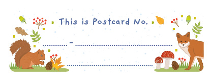 S* Sticker Postcard ID Squirrel & Fox 65x21 5er