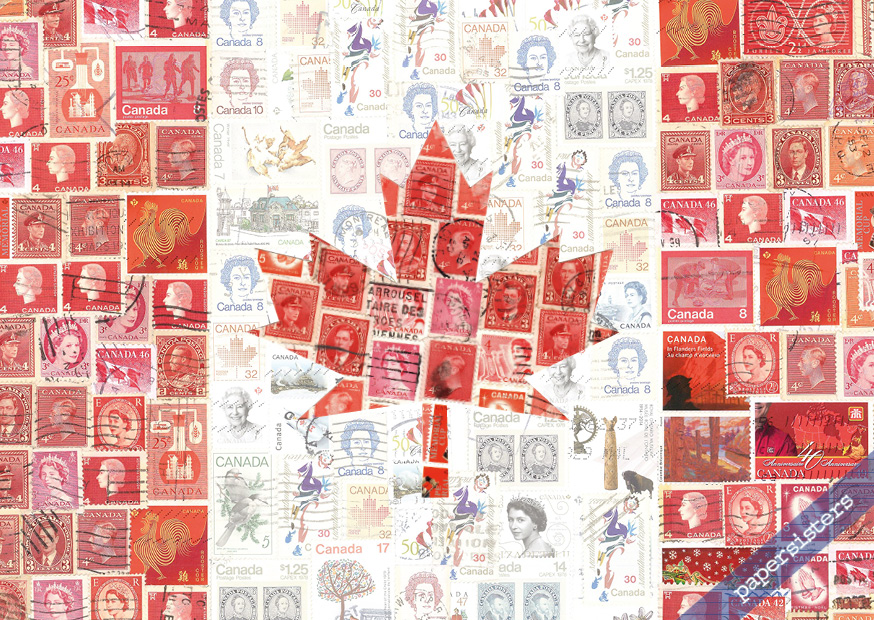 papersisters-Canada-Stamp-Flag-Briefmarken-Flagge-Kanada-postcard-Postkarte CA Stamp Flag