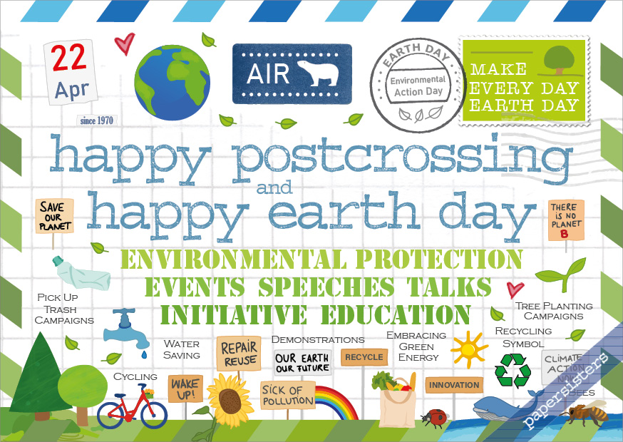 papersisters-Postcard-Happy-Postcrossing-HPC-Earth-Day Happy Postcrossing - Earth Day