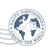S* Sticker Postmark Happy PC around the World 25mm rund 5er