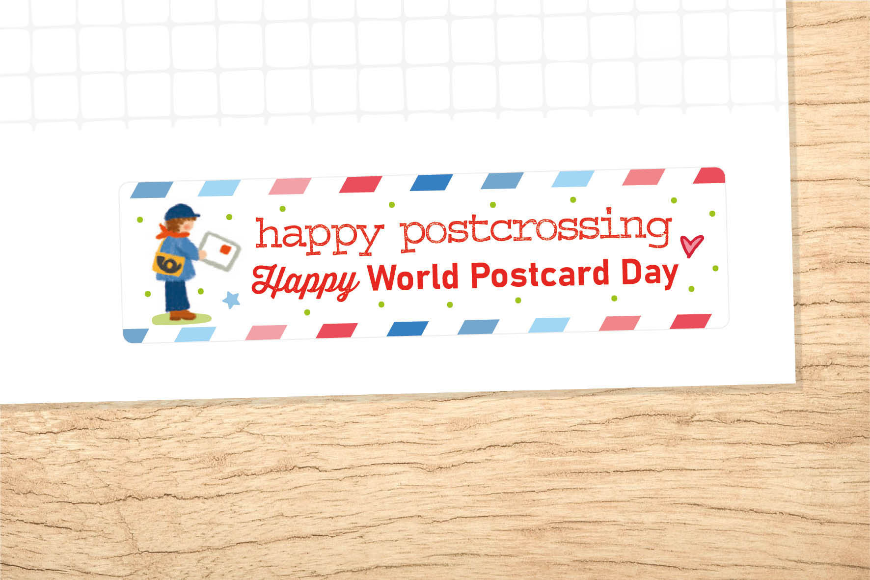 Happy Postcrossing on World Postcard Day Sticker Set