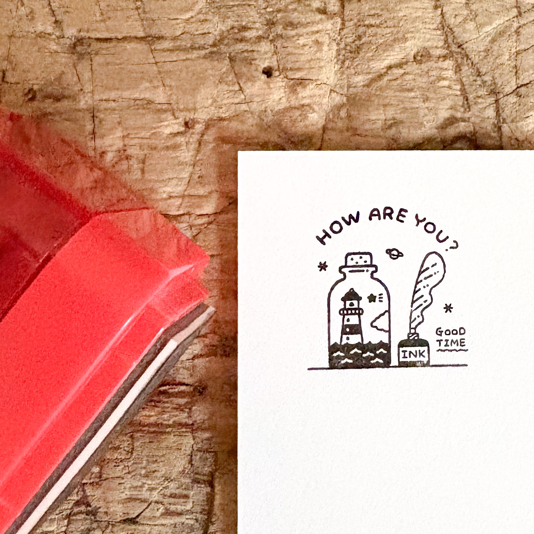 "Message in a Bottle" Pre-inked stamp