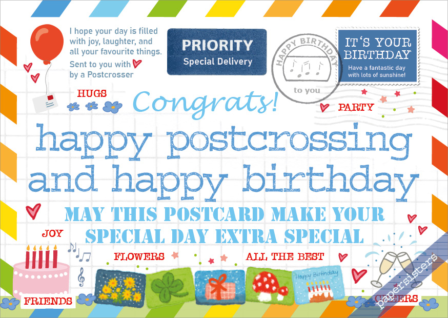 Happy Postcrossing - Happy Birthday 2nd Version