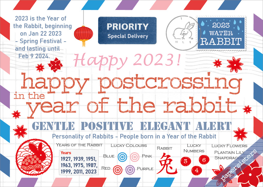Happy Postcrossing - Year of the Rabbit