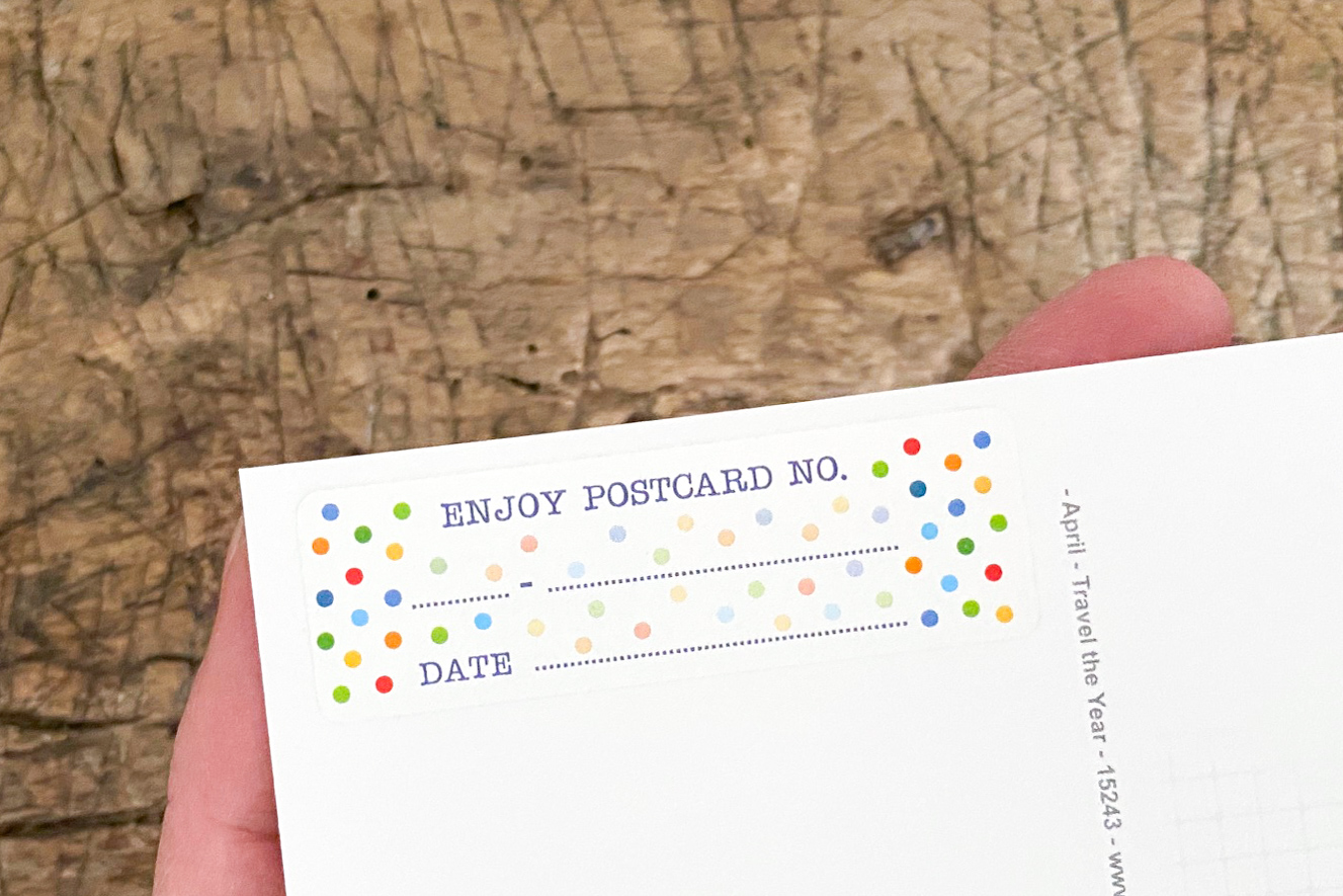 papersisters-Postcard-ID-Sticker-rainbow-dots-1