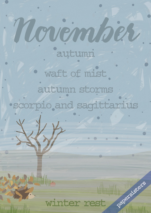 papersisters-November-Postcard-Postkarte-Monate-Jahr-Months-Year