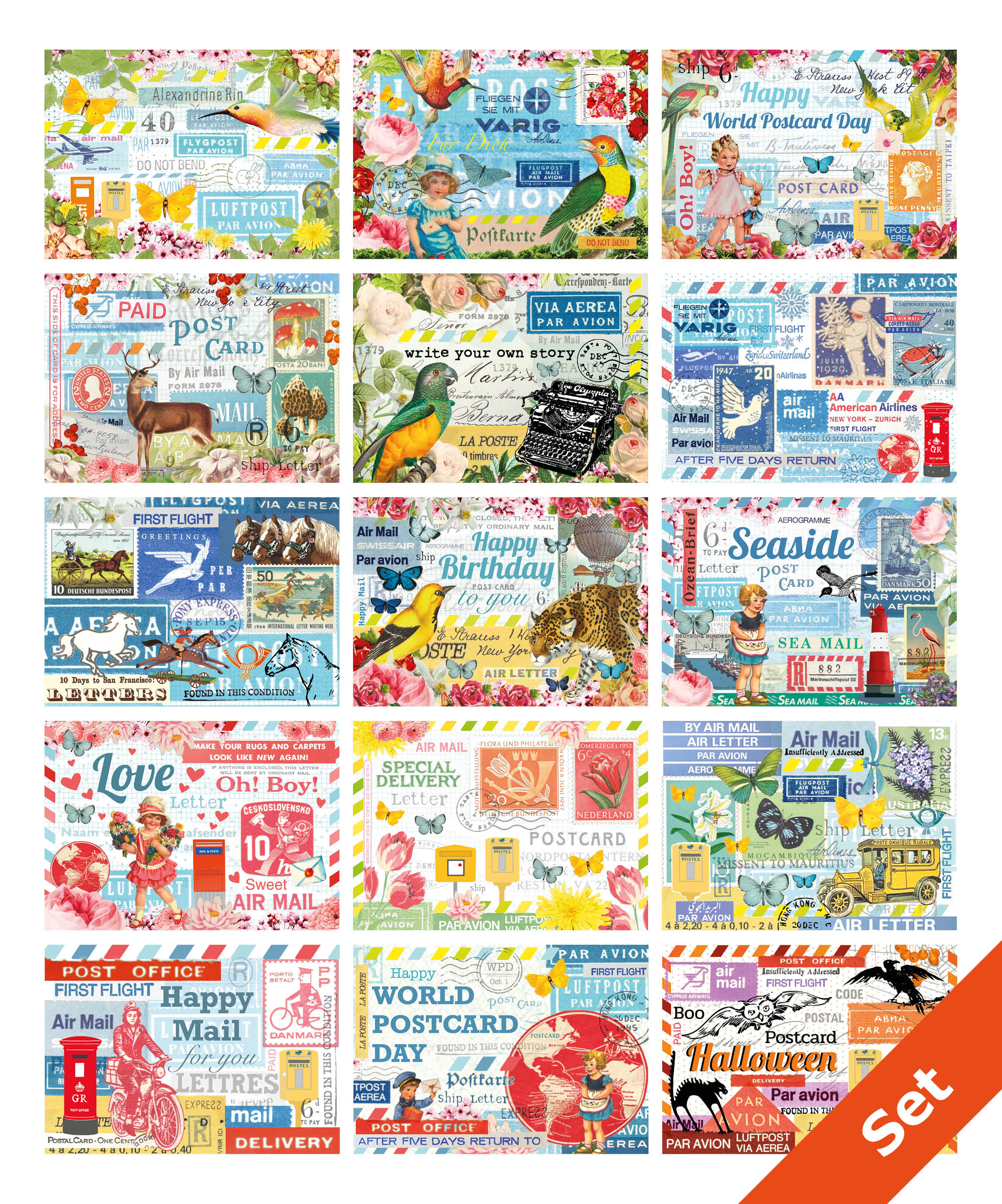 "Mailart Magic" - Set 15 Karten
