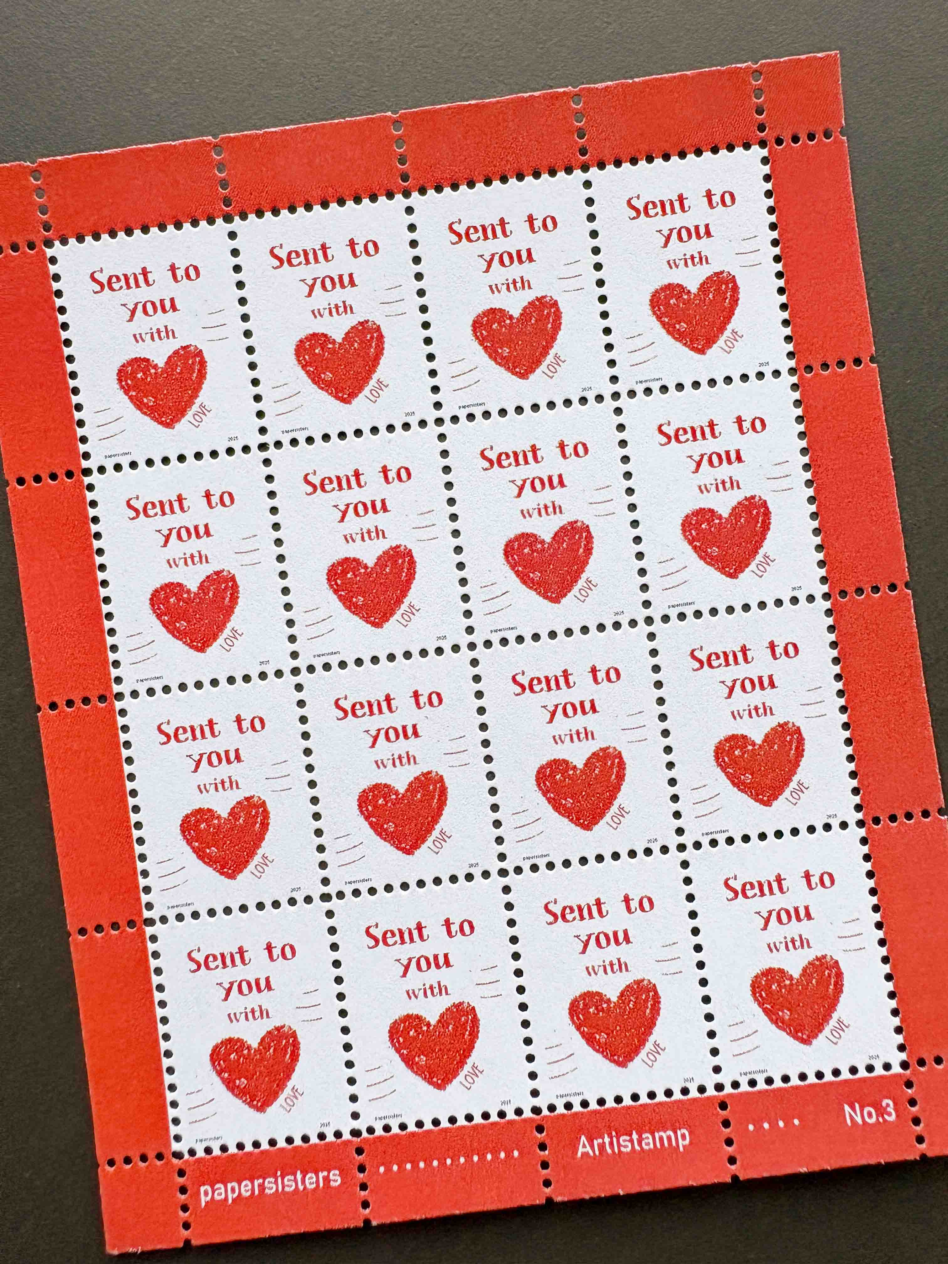 Hearts papersisters Artistamps