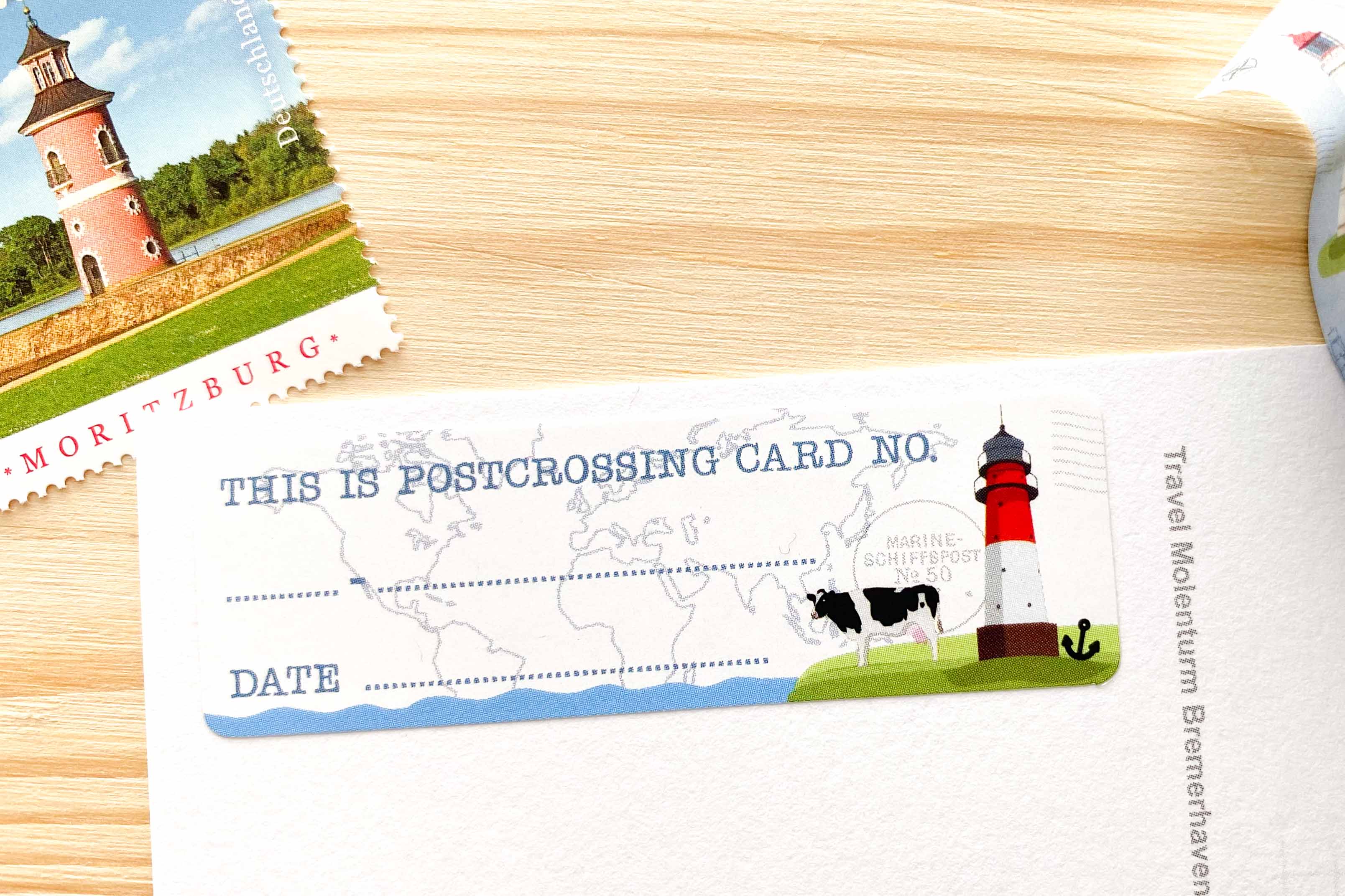 Lighthouse Postcard ID Sticker Set 50 pieces