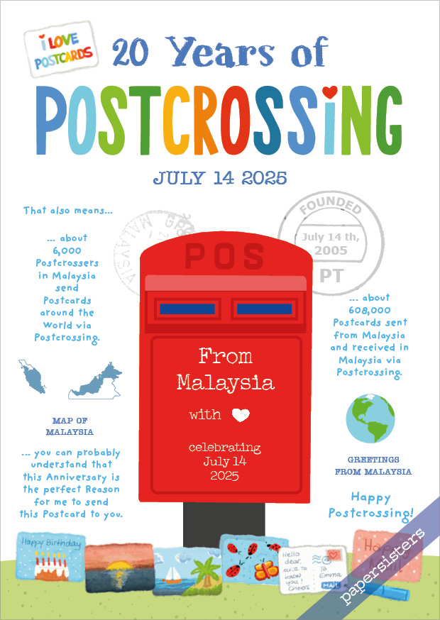 20 Years of Postcrossing MY