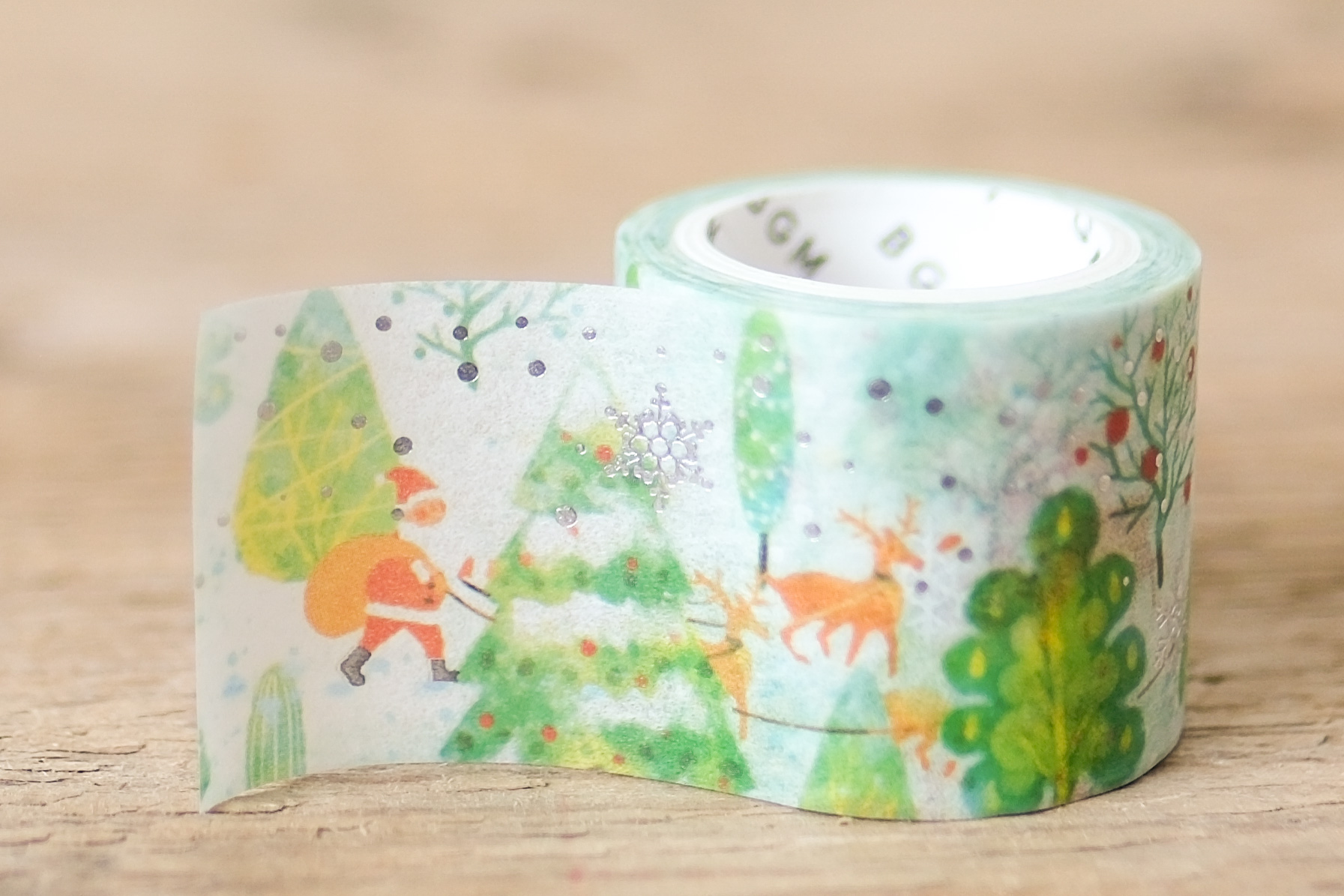 Masking Tape Glitter Christmas Forest