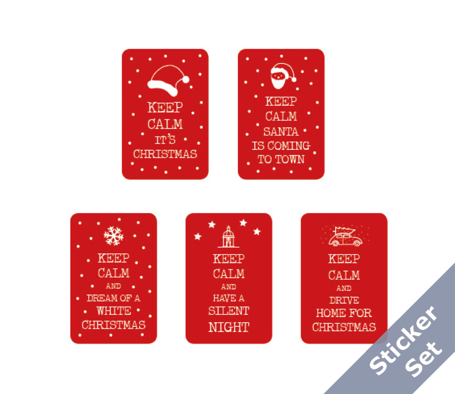 "Keep Calm" Christmas Sticker Set 50 pc