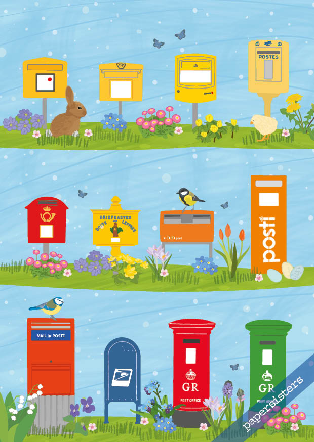 Mailboxes in Spring Mailboxes in Spring