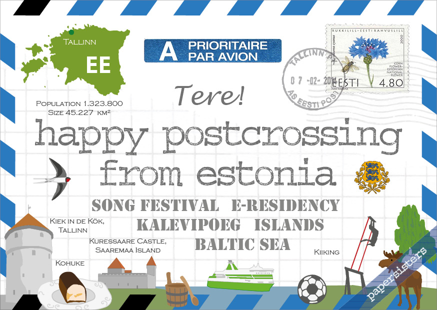 papersisters-postcard-Postkarte-Happy-Postcrossing-from-Estonia-HPC-EE Happy Postcrossing EE