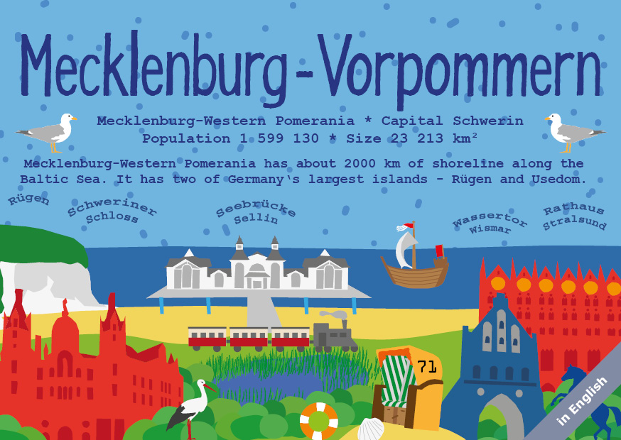papersisters-Postkarte-Bundesland-Mecklenburg-Vorpommern-englisch Mecklenburg-Vorpommern - German Landmark Series
