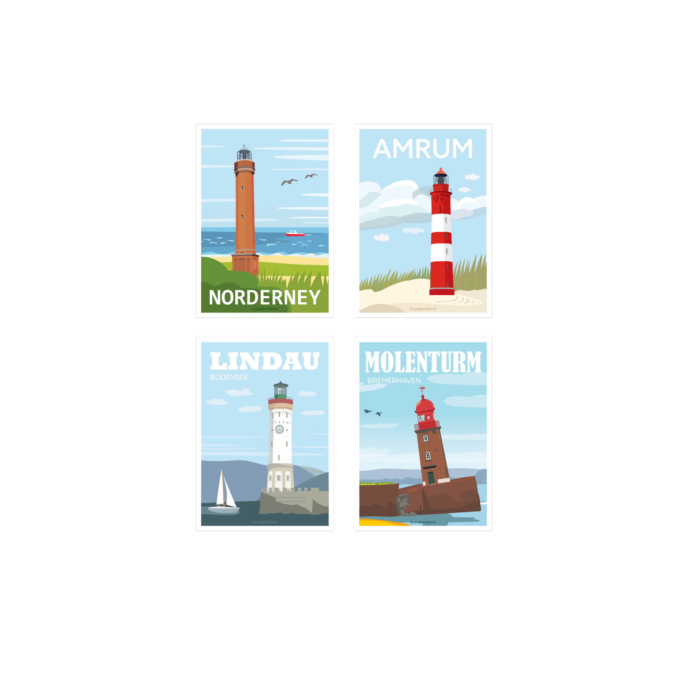 papersisters-Postcard-Set-Travel-Leuchtturm-Lighthouse-Postkarten-2