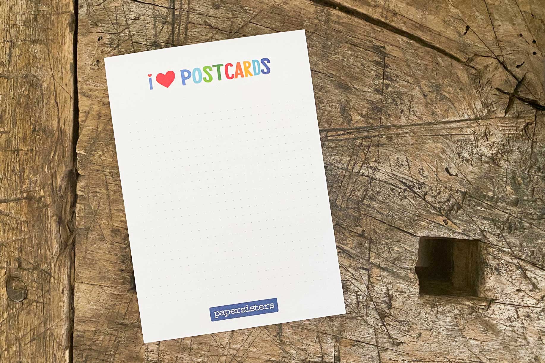 Notizblock "I love Postcards" - groß -